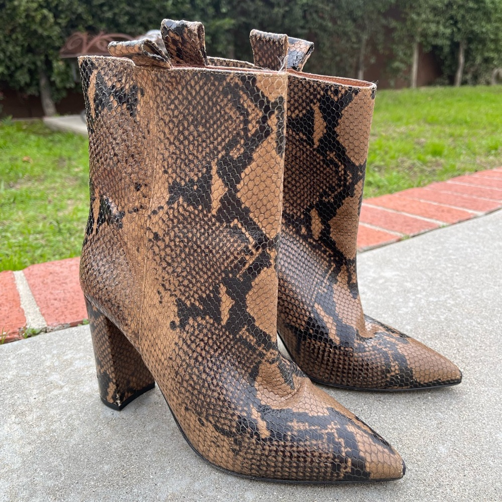 Paris Texas python embossed leather boots